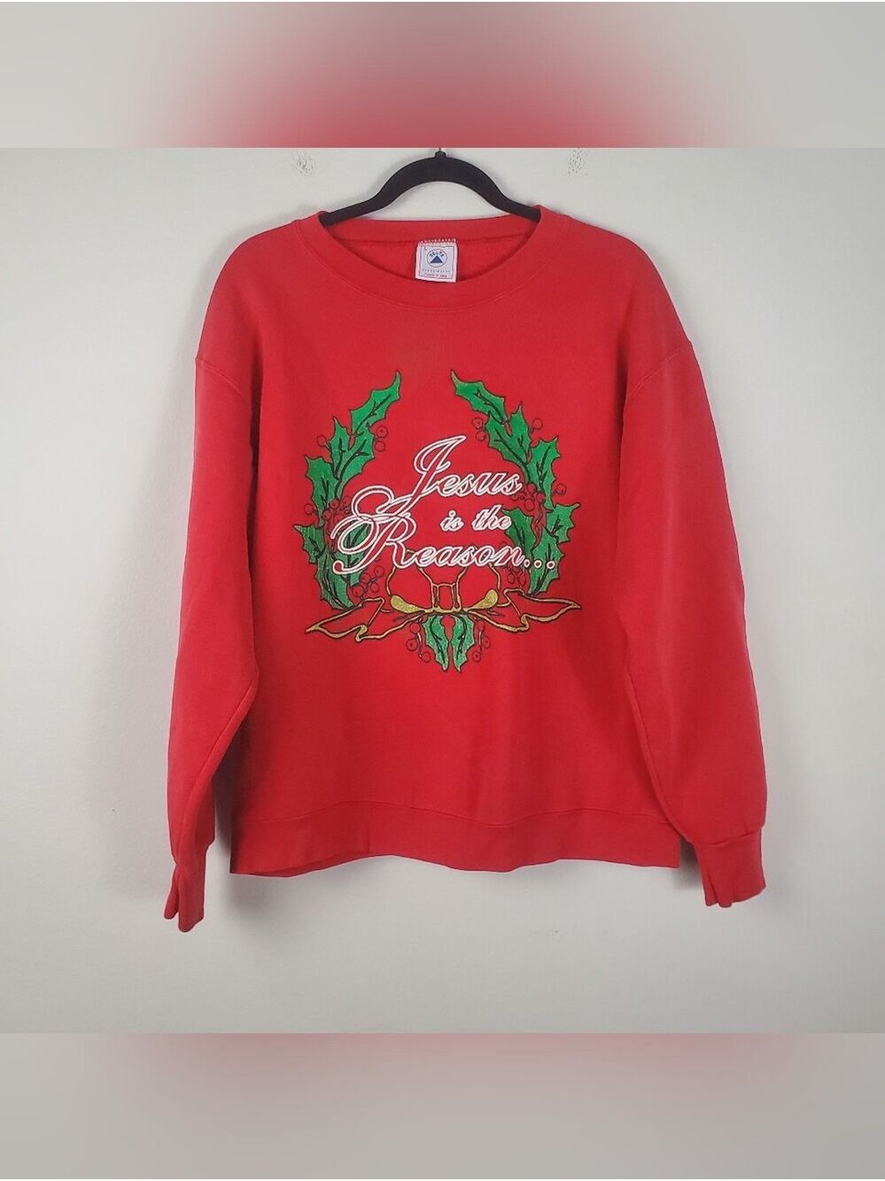 Vintage 1990s Christmas Jesus is the Reason Sweater Large